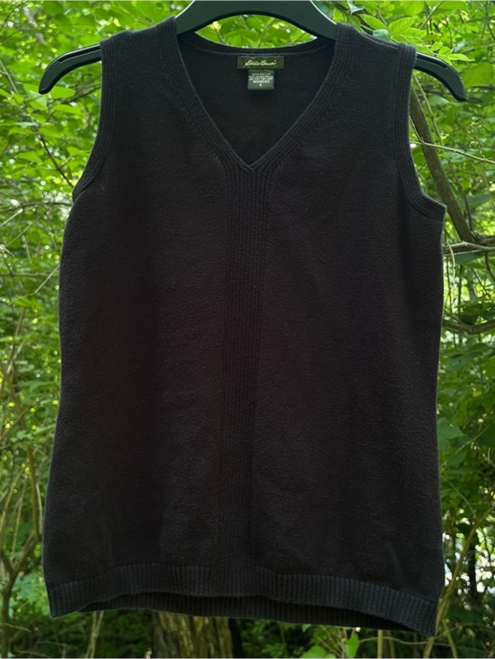 Vintage Eddie Bauer 100% Cotton Black Sweater Vest